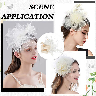 Women's Feather Aligator Hair Clips OHAR-WH0034-13B-1