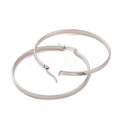 Tarnish Resistant 201 Stainless Steel Big Hoop Earrings with 304 Stainless Steel Pins for Women EJEW-E146-07P-A-1