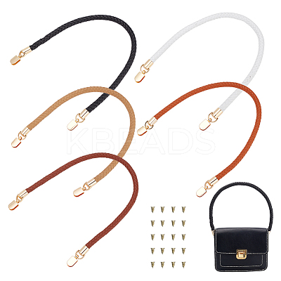 5 Sets 5 Colors PU Leather Braided Bag Straps FIND-WR0010-74-1