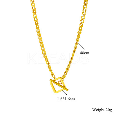 Rhombus Toggle 304 Stainless Steel Pendant Necklaces for Women FS-WG6DB9B-01-1