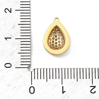304 Stainless Steel Micro Pave Cubic Zirconia Charms STAS-I356-04G-05-1