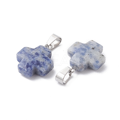 Natural Blue Spot Jasper Pendants G-K359-02P-01-1
