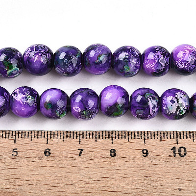 Baking Paint Glass Beads X1-DGLA-N003-10mm-A07-1