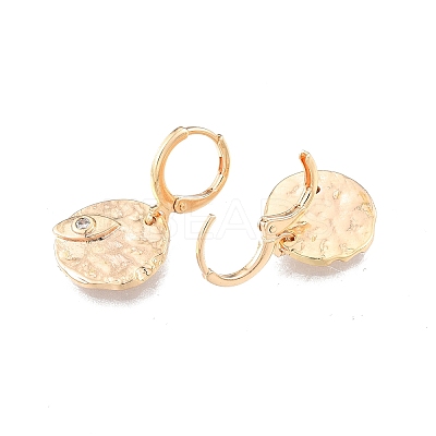 Clear Cubic Zirconia Horse Eye Dangle Leverback Earrings EJEW-N012-66-1
