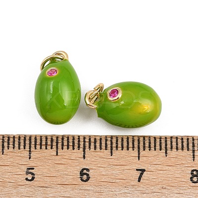 Brass Micro Pave Cubic Zirconia Charms X-KK-B157-27B-G-1