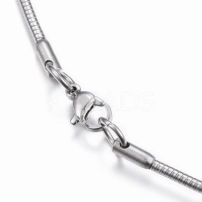 Non-Tarnish 304 Stainless Steel Snake Chain Necklaces NJEW-H450-01P-1