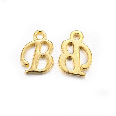 Golden Plated Alloy Letter Pendants X-PALLOY-J718-01G-B-1