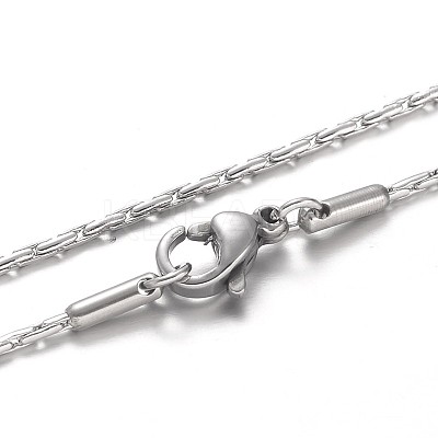 Tarnish Resistant 304 Stainless Steel Boston Link Chain Necklaces NJEW-L043-52P-1