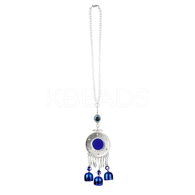 Evil Eye Alloy Lampwork Pendant Decorations HJEW-M005-02E-AS-1