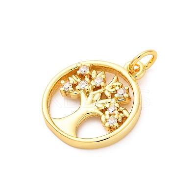Brass Micro Pave Cubic Zirconia Pendants KK-D325-57G-01-1