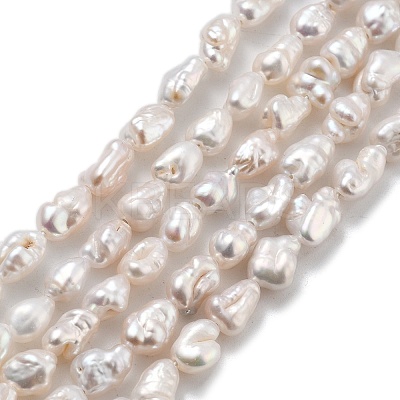 Natural Baroque Keshi Pearl Beads Strands PEAR-P064-06A-01A-1