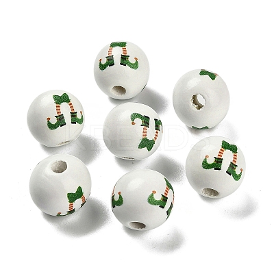 St. Patrick's Day Series Printed Schima Wood European Beads WOOD-V002-01D-1