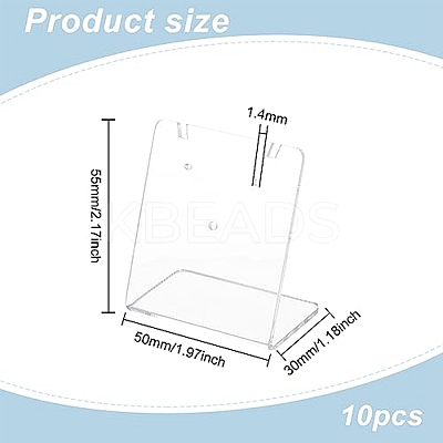 10Pcs Rectangle Acrylic Slant Back Earring Display Stands EDIS-FG0001-65-1