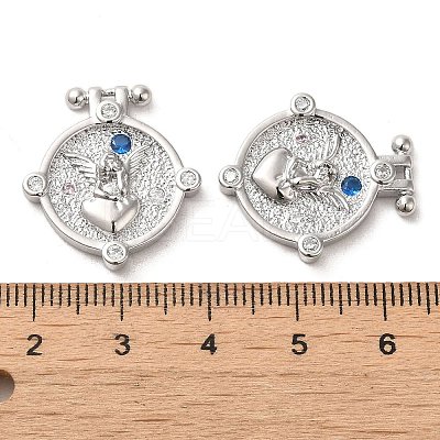 Brass Micro Pave Clear Cubic Zirconia Pendants KK-G481-07P-1