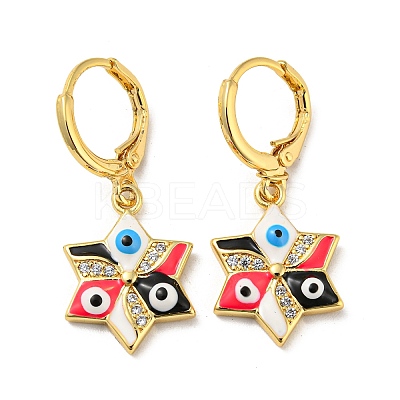 Real 18K Gold Plated Brass Dangle Leverback Earrings EJEW-A033-19G-03-1