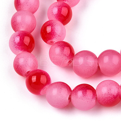 Baking Paint Imitation Jade Glass Round Bead Strands DGLA-N003-6mm-06-1
