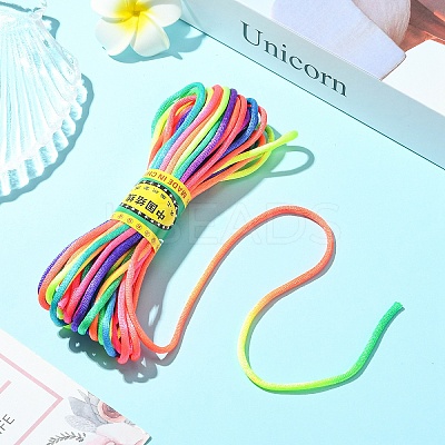 10M Segment Dyed Nylon Satin Rattail Cords OCOR-YW0001-17-1