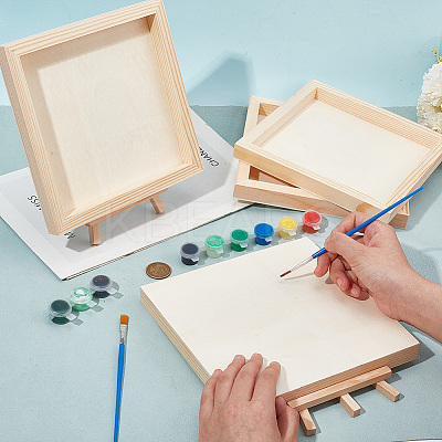 4Pcs Wood DIY Children Craft Picture Frame WOOD-OC0003-69A-1
