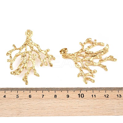 304 Stainless Steel Coral Stud Earrings EJEW-I320-09G-1