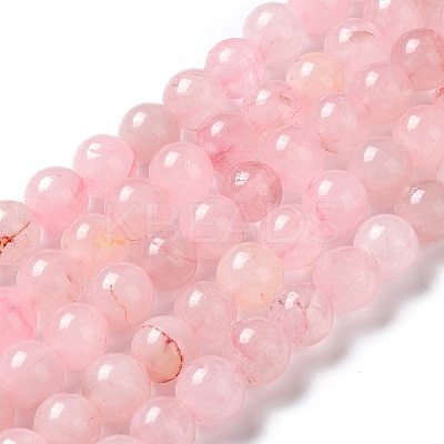 Natural Rose Quartz Dyed Beads Strands LS-G-B046-07-6MM-1