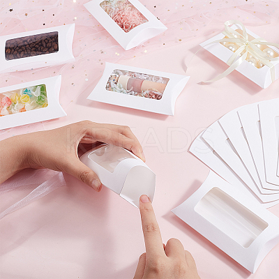 Paper Pillow Candy Boxes with Rectangle Visible Window CON-WH0094-18A-1