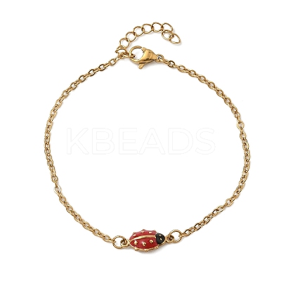 304 Stainless Steel Enamel Link Bracelets BJEW-K226-17B-G-1