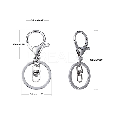 Iron Alloy Lobster Claw Clasp Keychain X-KEYC-D016-P-1