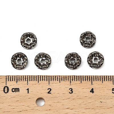 Brass Rhinestone Spacer Beads RB-A014-L8mm-01B-1