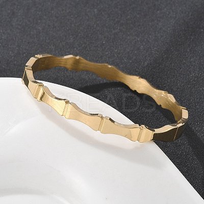 Bamboo Joint 304 Stainless Steel Bangles for Women BJEW-Z092-01G-1