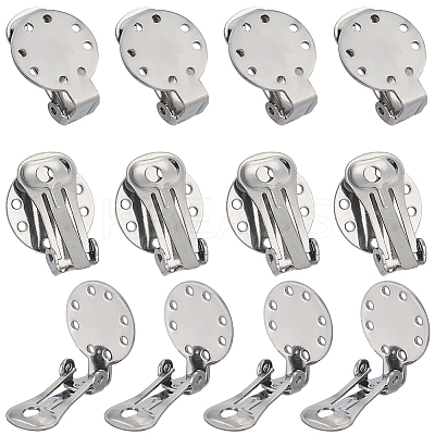 30Pcs 304 Stainless Steel Clip-on Earring Setting STAS-SC0008-38-1
