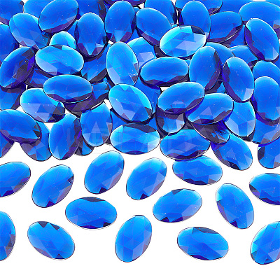 100Pcs Flat Back Acrylic Rhinestone Cabochons OACR-OC0001-19B-1