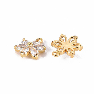 Brass Clear Cubic Zirconia Pendants LS-ZIRC-S068-025-NF-1