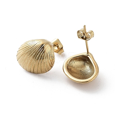 Iron Plating(IP) 304 Stainless Steel Stud Earrings for Women EJEW-D095-15G-1