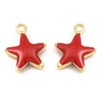 Brass Enamel Charms KK-K337-02G-1