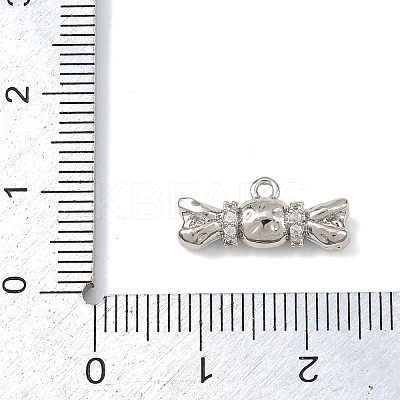 Brass Micro Pave Clear Cubic Zirconia Pendants KK-G545-11P-1