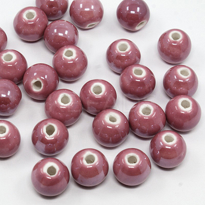 Glazed Porcelain Beads PORC-D001-12mm-06-1