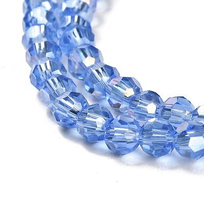 Electroplate Glass Beads Strands EGLA-R016-4m-17-1
