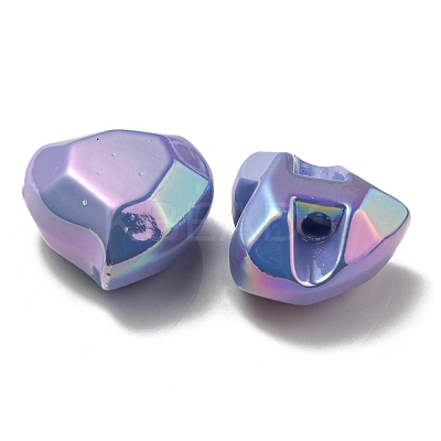 UV Plating Rainbow Iridescent Acrylic Beads OACR-P010-03H-1