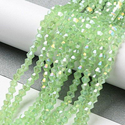 Imitation Jade Electroplate Glass Beads Strands EGLA-A039-J4mm-B01-1