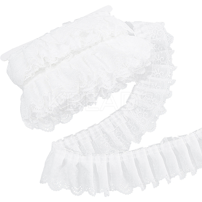 3-Layer Pleated Chiffon Flower Lace Trim OCOR-GF0003-26B-1