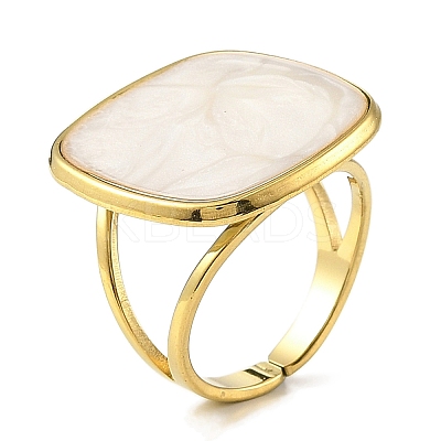 304 Stainless Steel Enamel Open Cuff Rings for Women RJEW-F166-23G-01-1