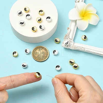 20Pcs 2 Colors Zinc Alloy Enamel Beads ENAM-YW0006-32-1