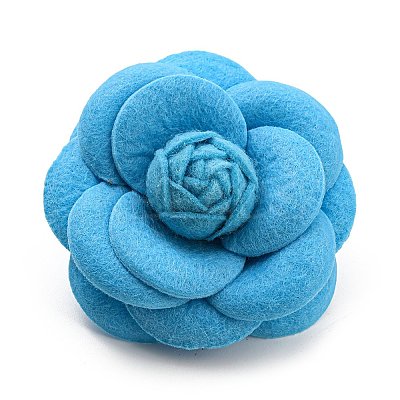 Cloth Art Camelia Brooch Pins LS-AJEW-Q147-01A-1