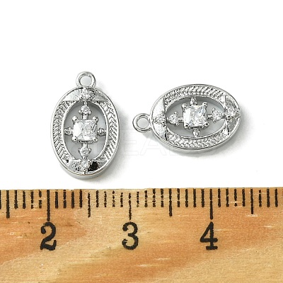 Brass Micro Pave Cubic Zirconia Charms KK-D092-04P-1