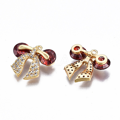Brass Micro Pave Cubic Zirconia Pendants KK-Q277-065B-NF-1