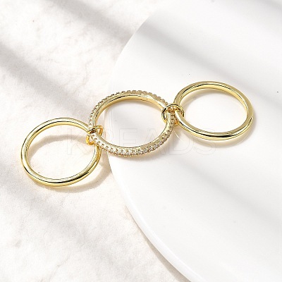 Brass Micro Pave Cubic Zirconia Finger Rings RJEW-P166-01B-G-1