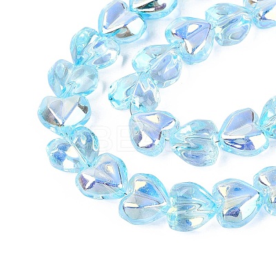 Electroplate Transparent Glass Beads Strands EGLA-N056-01A-04-1
