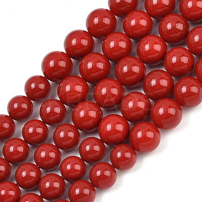 Electroplated Shell Pearl Graduated Beads Strands BSHE-C011-04-01-1