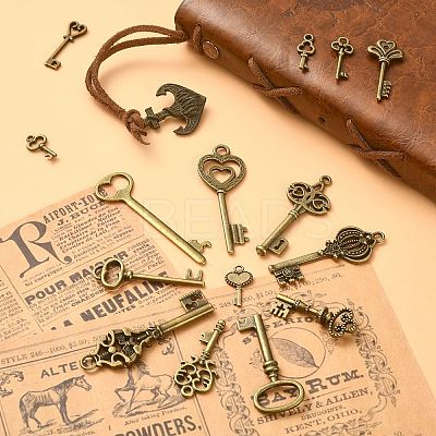30Pcs 15 Style Tibetan Style Alloy Pendants FIND-TZ0001-02-1