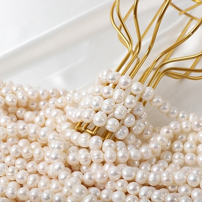 Natural Cultured Freshwater Pearl Beads Strands PEAR-WH0006-02-1